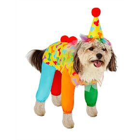 Rubies Clown Fun and Cute Pet Costume Jumpsuit, Hat, and Backpack for Themed Party and Halloween, Large