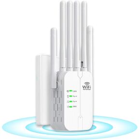 2024 New WiFi Extender Signal Booster,WiFi Extender,WiFi Repeater with Ethernet Port, 6 Antennas 360°, Coverage up to 11000 Sq. Ft. for 35+ Devices Home WiFi Repeater 1-Tap Setup (AP610M)
