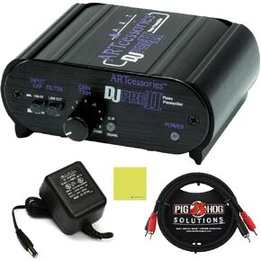 Art DJ PRE II Phono Preamp Bundle with Pig Hog Dual Cable RCA - RCA Cables 3ft and Liquid Audio Instrument Polishing Cloth - Phono Preamp for Turntable, Record Player in Saudi Arabia