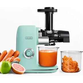 Hazel Quinn Masticating Juicer - Cold Press Slow Juicer for Fruits and Vegetables, BPA-Free Juice Extractor, Easy to Clean, 2-Speed Control, Reverse Function, Quiet Operation, Dishwasher Safe