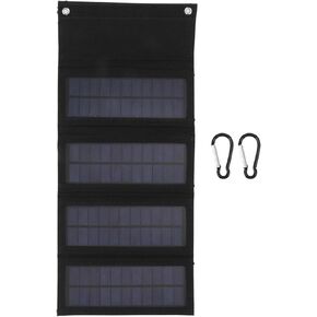 40W 4 Fold Solar Panel Charging Bag Folding Bag Foldable Monocrystalline Solar Panel Charger for Outdoor Camping Hiking Emergency Charging Solar Panel Folding Bag (Black)