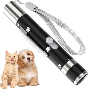 Cat Toy, Cat Toys for Indoor Cats, Long Range 7 Adjustable Patterns for Cats and Dogs, Interactive Red Cat Chase Light for Fun, Exercise and Training - USB Rechargeable