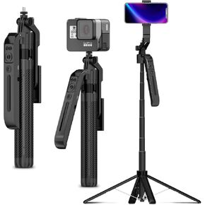 JAPOO 70" Phone Tripod, Selfie Stick, Tripod for iPhone with Wireless Remote, Intelligent Tracking,Extendable Phone Tripod Stand & Travel Tripod,Compatible with iPhone Android Phone,Camera
