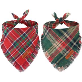 4 Pack Merry Christmas Dog Bandanas Classic Stylish Plaid Christmas Xmas Dog Christmas Bandanas Pet Scarf Bibs Gift Set Dog Bandanas Christmas for Small Medium Large Dogs Pets