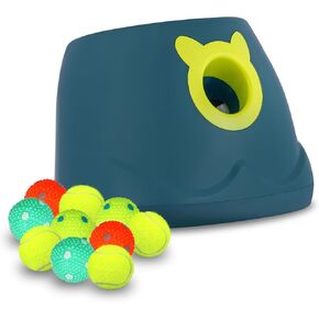 Automatic Ball Launcher for Dogs, Dog Fetch Ball Thrower Launcher, Dog Toys Launcher Ball Thrower with 10 Balls for Small Dogs and Puppies, Interactive Dog Self Playing