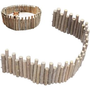 Estink Hamster Wooden Fence, Wooden Ladder Hamster Fence Hideout Cage Flexible Hamster Wooden Ladder Bridge Toy for Small Animals Turtles Hamsters Guinea Pig (30CM Fence)