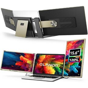 S6 Dual Laptop Screen Extender, 15.6'' Triple Portable Monitor for Laptop Plug and Play, 1080P FHD IPS Laptop Monitor Extender for 13''-17'' Laptops Compatible with Windows, Chrome, Switch