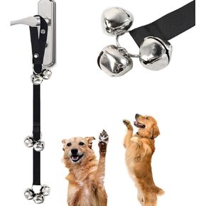 Weimostar Black Dog Bells to Go Outside, Adjustable Hanging Dog Door Bell, Puppy Training Bell for Dog to Ring to Go Potty, Dog Doorbell with 7 Extra Loud Bells for XS Small Medium Large Dog
