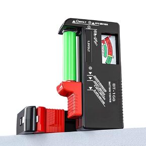 Battery Tester, Universal Small Battery Checker Tester with Analog Display Needle for AA AAA C D 9V Batteries and 1.5V Button Cell