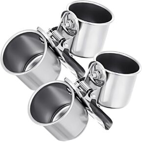 Tioncy 2 PCS Bird Parrot Feeding Double Cups Dishes Hanging Stainless Steel Food Water Bowls with Clip Pet Animal Food Water Bowls Holder for Cage Coop Perches Play Stand Accessories