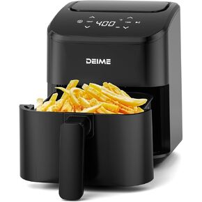 DEIME Air Fryer 3 Qt, Small Airfryer Digital Space Saving Compact, Bake, Reheat, Roasts for Quick Easy Meals, Mini Compact & Quiet, Nonstick & Dishwasher Safe Basket(Black)