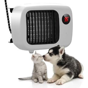 Dog House Heater with 2 Heat Settings (300W/600W), Overheat Protection, Wall-Mounted Design, Anti-Chew Cord for Dog Houses, Coops, Hutches (White)