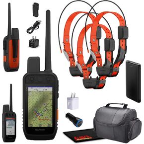 Garmin Alpha 300i Handheld Advanced Dogs Tracking & Training System with inReach Technology Bundle with 3X Garmin Dog Collars Alpha TT25 Tracker & Training Collar with GPS Charger + More Accessories