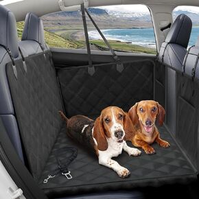 BurgeonNest Dog Back Seat Extender for Trucks, Hard Bottom Car Seat Cover for Dogs, Waterproof Hard Bottom Dog Truck Hammock for F150, RAM1500,Silverado,GMC Sierra