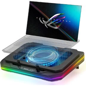 Cooling Pad for Asus ROG Zephyrus G16 G14 G15 M16 M15 S S17 Zephyrus Duo 16 15 ROG Flow X16 Gaming Laptop,with Powerful Turbo Cooling Fan Can Fast Cooling CPU+GPU 40°C, 6 RGB Light Mode,Touch Contro