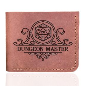Dungeon Master Wallet, Gift for Him, Mens Bifold Wallet, Gift For Father D&D Leather Wallet Handmade Mens Husband Gift, Boyfriend Gift, Geek Gift Gamer Gift, Fathers Day Gift k44