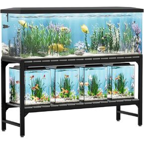 Tatub 55-90 Gallon Fish Tank Stand, Metal Aquarium Stand with 2-tier Open Shelves & Thickened Slats, Heavy Duty Metal Large Aquarium Stand for up to 6 Total Aquariums, 1000 LBS Capacity Per Shelf