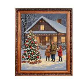 Christmas Vintage Wall Art Print, Santa Painting Print, Rustic Christmas Poster Print, Holiday Decor, Winter Print, Country Christmas-Unframed (Christmas Tree, 8x10inches-Unframed)