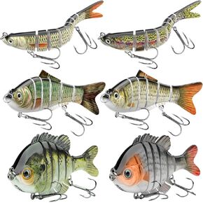 Fishing Lures for Freshwater and Saltwater, IEVEI Slow Sinking Most Lifelike Jointed Swimbait for Bass Trout Crappie Walleye Pike, Amazing Fishing Gifts for Men and Family Fishing