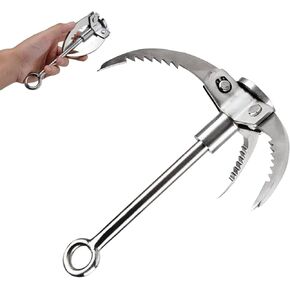 Azarxis Grappling Hook Stainless Steel Gravity Claw Carabiner 771 881 LBS Load Capacity for Outdoor Survival Retrieval Climbing Fishing Aquatic Anchor Hook