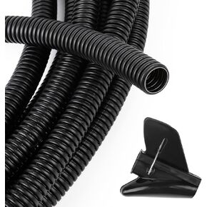 30 FT Wire Loom 1/2 Inch, Split Wire Loom Tubing Wire Conduit, Wire Protector Tubing – Black