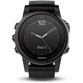 Garmin Fenix 5S Sapphire - Black with Black Band - 010-01685-11 (Renewed)