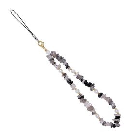 Handmade Beaded Charm Cell Phone Camera Lanyard, Wrist Strap with Natural Gemstone Beads, Pearl Phone Chain String, Keychain Decor for Wallet (Amethyst)