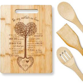 Dad Cutting Board The Grillfather The Man The Myth, The Legend - Dad Gifts on Birthday - Engraved Bamboo Cooking Board Gift Set for Papa, Stepfather, Godfather - Gifts for Dads