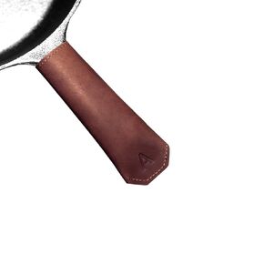 Personalized Leather Pot Handle Cover - 100% Genuine Leather Potholder - Personalized Pot Holder - Leather Potholder - Cast Iron Handle Cover - Custom Skillet Handle Cover - Made in USA.