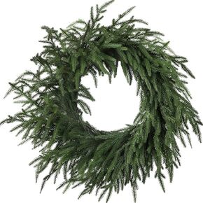 Artgar 24 Inch Christmas Wreath Pine Wreath Christmas Wreaths for Front Door, Real Touch Pine Wreath Artificial Green Pine Wreath for Home Indoor Outdoor Wall Window Porch Farmhouse Winter Decor