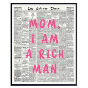 Cute Office Decor for Women - Eclectic Decor - Positive Affirmations for Women - Inspirational Quotes Wall Art - Funny Home Decor Print - Motivation Wall Decor for Women, Newspaper Wall Art Unframed
