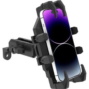 Motorcycle Phone Holder with Vibration Dampener, Motorcycle Phone Mount for 4.7''-7.2" Phones, Adjustable Handlebar Bike Cellphone Holder
