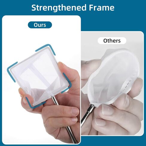 Aquarium Fish Net with Extendable Handle, 2.5" Tiny Fish Tank Net, Small Soft Fine Fishing Mesh Telescopic Aquarium Skimmer Nets Cleaning Tanks Aquarium Accessories for Tank Pond Creek in Saudi Arabia