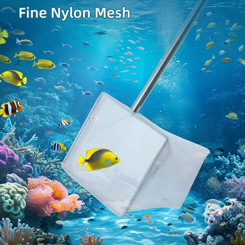 Aquarium Fish Net with Extendable Handle, 2.5" Tiny Fish Tank Net, Small Soft Fine Fishing Mesh Telescopic Aquarium Skimmer Nets Cleaning Tanks Aquarium Accessories for Tank Pond Creek in Saudi Arabia
