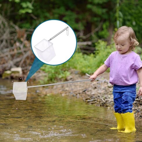 Aquarium Fish Net with Extendable Handle, 2.5" Tiny Fish Tank Net, Small Soft Fine Fishing Mesh Telescopic Aquarium Skimmer Nets Cleaning Tanks Aquarium Accessories for Tank Pond Creek in Saudi Arabia