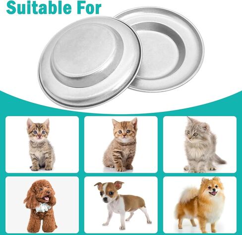 2PCS Stainless Steel Cat Bowls, 5.5" Dia Shallow Cats Water Food Dish Replacement Whisker Fatigue Relief Plate Stackable Metal Pet Feeding Bowl Basic Bulk for Puppy Dogs Elevated Stand in Saudi Arabia
