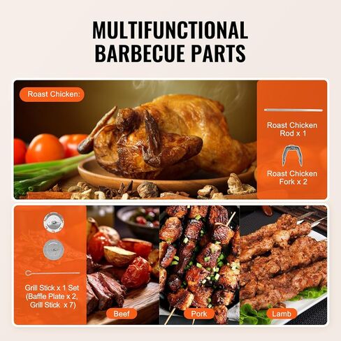VEVOR Shawarma Grill Machine, 13 lbs Capacity, Chicken Shawarma Cooker Machine with 2 Burners, Gas Vertical Broiler Gyro Rotisserie Oven Doner Kebab Machine, for Home Restaurant Kitchen Parties in Saudi Arabia