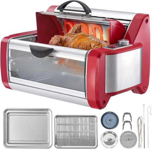 VEVOR Shawarma Grill Machine, 13 lbs Capacity, Chicken Shawarma Cooker Machine with 2 Burners, Gas Vertical Broiler Gyro Rotisserie Oven Doner Kebab Machine, for Home Restaurant Kitchen Parties in Saudi Arabia