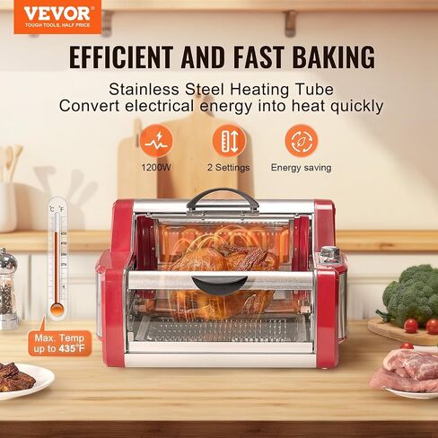 VEVOR Shawarma Grill Machine, 13 lbs Capacity, Chicken Shawarma Cooker Machine with 2 Burners, Gas Vertical Broiler Gyro Rotisserie Oven Doner Kebab Machine, for Home Restaurant Kitchen Parties in Saudi Arabia
