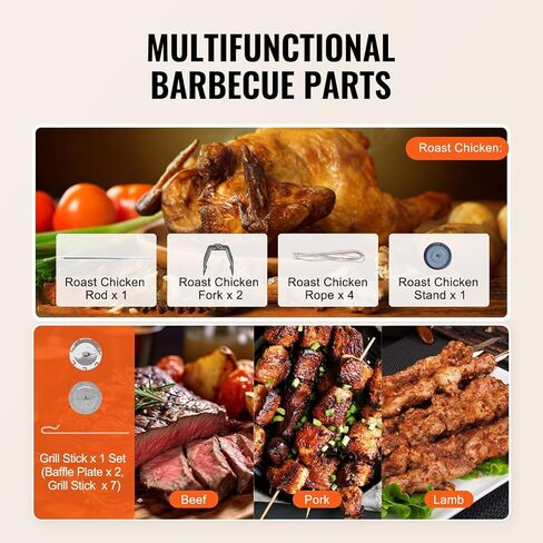 VEVOR Shawarma Grill Machine, 13 lbs Capacity, Chicken Shawarma Cooker Machine with 2 Burners, Gas Vertical Broiler Gyro Rotisserie Oven Doner Kebab Machine, for Home Restaurant Kitchen Parties in Saudi Arabia