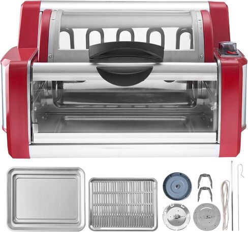 VEVOR Shawarma Grill Machine, 13 lbs Capacity, Chicken Shawarma Cooker Machine with 2 Burners, Gas Vertical Broiler Gyro Rotisserie Oven Doner Kebab Machine, for Home Restaurant Kitchen Parties in Saudi Arabia