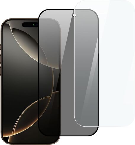 قطعتان من واقي الشاشة لهاتف iPhone 16 Pro Max، واقي شاشة الخصوصية وواقي شاشة زجاجي مصمم لهاتف iPhone 16، مقاومة عالية للخدش، مقاومة للزيوت، حواف معززة، سهلة التركيب in Kuwait