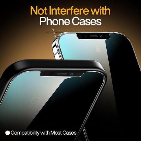 قطعتان من واقي الشاشة لهاتف iPhone 16 Pro Max، واقي شاشة الخصوصية وواقي شاشة زجاجي مصمم لهاتف iPhone 16، مقاومة عالية للخدش، مقاومة للزيوت، حواف معززة، سهلة التركيب in Kuwait