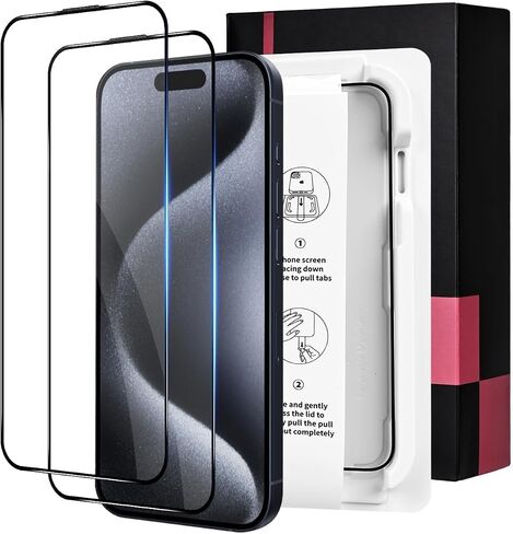 واقي شاشة لهاتف IPhone 16 Pro، زجاج مقسى عالي الدقة خالٍ من الفقاعات والغبار، متين ومقاوم للسقوط مع صلابة 9H، سهل التركيب متوافق حصريًا مع Apple 16 Pro 6.3Inch 2024 in Saudi Arabia