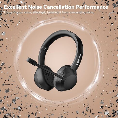 LEVN Wireless Headset, Wireless Headset for Work(Noise Cancelling), 60 Hours Woktime & Mute Button, Wireless Headset with Mic for Work from Office/Call Center/PC/Computer/Teams/Laptop in Kuwait