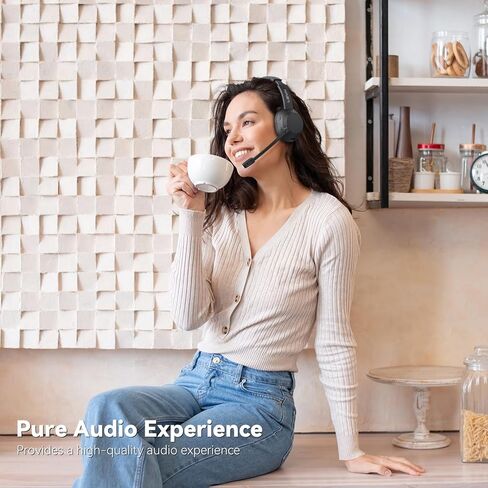 LEVN Wireless Headset, Wireless Headset for Work(Noise Cancelling), 60 Hours Woktime & Mute Button, Wireless Headset with Mic for Work from Office/Call Center/PC/Computer/Teams/Laptop in Kuwait