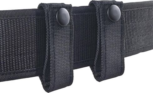 2 Piece Handcuff Strap, Nylon Handcuff Strap Retainer, Single Buckle Slide-in for 2.25 Inch Duty Belt, Law Enforcement Police Sheriff Security（Black） in Kuwait