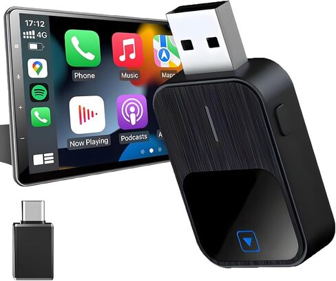 [إصدار محدث] محول Carplay اللاسلكي، Carplay المحمول لأجهزة Apple، اتصال فوري، زمن استجابة منخفض، يحول السلكي إلى Carplay اللاسلكي لجهاز iPhone in Kuwait