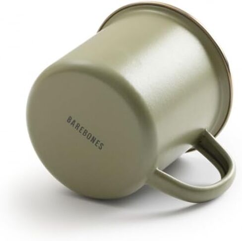 Barebones Enamel Cup Set- Enamel Coffee Mugs Set of 2 16-oz - Stainless Steel Rim Camping Mug for Indoor and Outdoor Use (Eggshell) in Kuwait