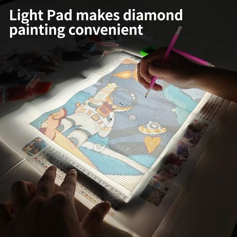 KOBAIBAN A3 LED صندوق إضاءة فائق السطوع مع حامل قابل للطي، لوحة إضاءة رفيعة للغاية للرسم الماسي، طاولة إضاءة طاقة USB-C للتتبع، لوحة إضاءة للرسم والرسم وإزالة الأعشاب الضارة من الفينيل (أبيض) in Saudi Arabia